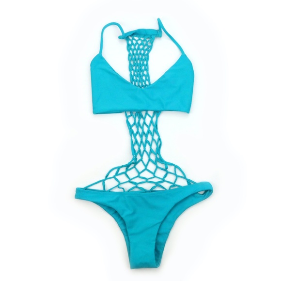 Mikoh Other - MIKOH Xavier Teal Aqua Cage Bikini NEW! RARE!